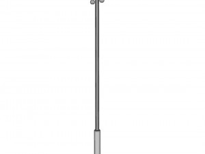 cast iron street light lamp with 2 luminaries Modèle 3D