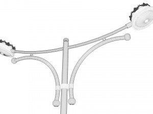cast iron street light lamp with 2 luminaries Modèle 3D