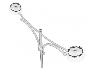 cast iron street light lamp with 2 luminaries Modèle 3D