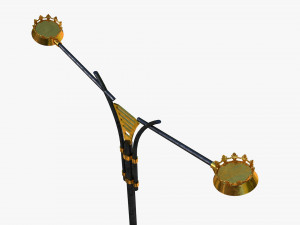 modern cast iron street light lamp with 2 luminaries 3D Модель