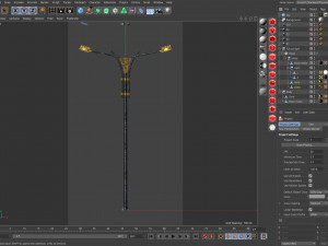 modern cast iron street light lamp with 2 luminaries 3D Модель