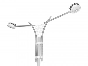 modern cast iron street light lamp with 2 luminaries 3D Модель