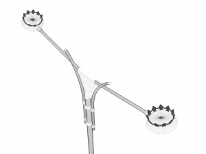 modern cast iron street light lamp with 2 luminaries 3D Модель