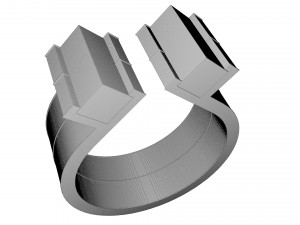 blue lapis silver ring Modello 3D