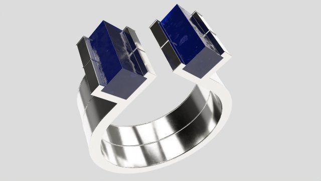 blue lapis silver ring Modello 3D .c4d .max .obj .3ds .fbx .stl .blend 