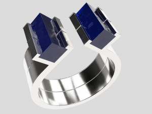 blue lapis silver ring 3Dモデル