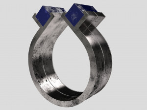 blue lapis silver ring Modello 3D