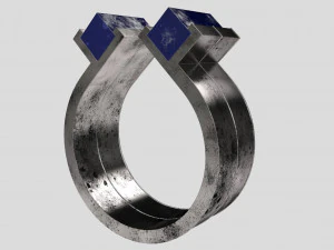 blue lapis silver ring 3D Model