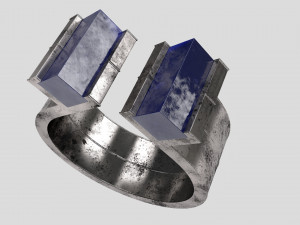 blue lapis silver ring Modello 3D