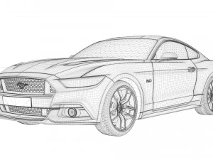 mustang gt 2017 3D Model