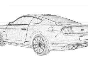 mustang gt 2017 3D Model