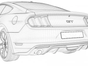 mustang gt 2017 3D Model