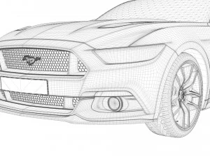 mustang gt 2017 3D Model