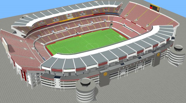 Fictional OldStadium 3 - Football Club Arena Model 3D .c4d .max .obj .3ds .fbx .stl .blend 