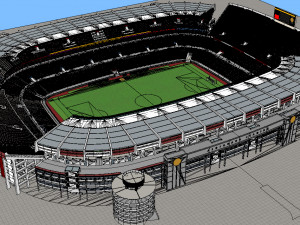 Fictional OldStadium 3 - Football Club Arena Model 3D