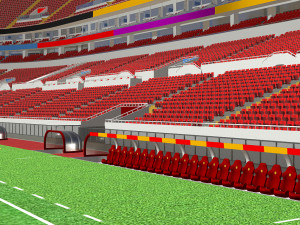 Fictional OldStadium 3 - Football Club Arena Model 3D