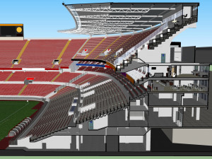 Fictional OldStadium 3 - Football Club Arena Model 3D