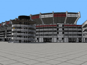 Fictional OldStadium 3 - Football Club Arena Model 3D