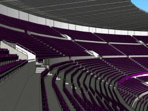 fictional old stadium 2 - national rugby arena 3D Model