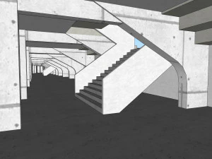 fictional old stadium 2 - national rugby arena 3D Model