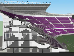 fictional old stadium 2 - national rugby arena 3D Model