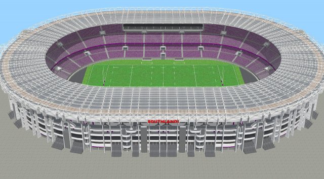 fictional old stadium 2 - national rugby arena 3D 모델 .c4d .max .obj .3ds .fbx .stl .blend 