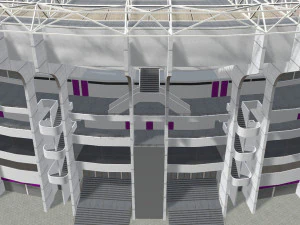 fictional old stadium 2 - national rugby arena 3D Model