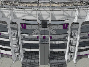 fictional old stadium 2 - national rugby arena 3D Model
