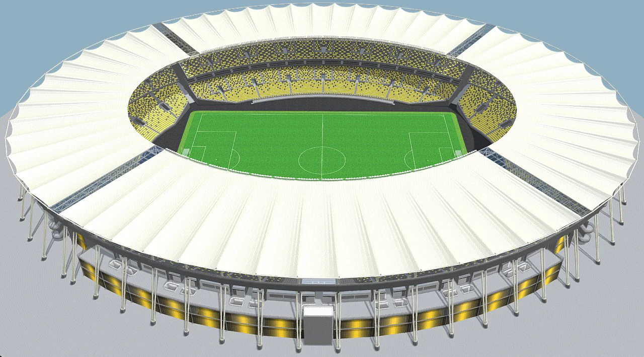 fictionald old stadium 1 - bowl with new roof 3D Model .c4d .max .obj .3ds .fbx .stl .blend 