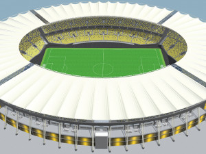 fictionald old stadium 1 - bowl with new roof 3Dモデル