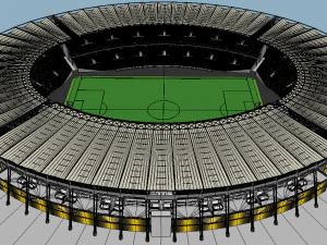 fictionald old stadium 1 - bowl with new roof 3D Model