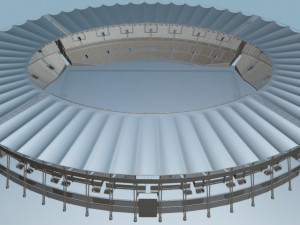 fictionald old stadium 1 - bowl with new roof 3D Model