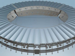 fictionald old stadium 1 - bowl with new roof 3D Model