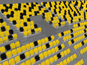 fictionald old stadium 1 - bowl with new roof 3D Model