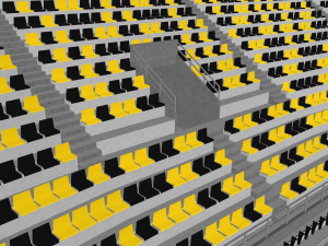 fictionald old stadium 1 - bowl with new roof 3D Model