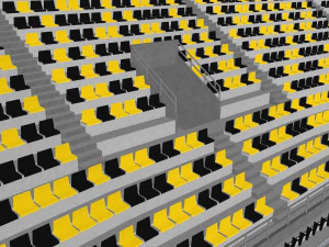 fictionald old stadium 1 - bowl with new roof 3D Model