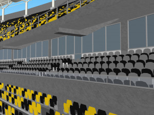 fictionald old stadium 1 - bowl with new roof 3D Model