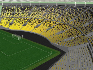 fictionald old stadium 1 - bowl with new roof 3D Model