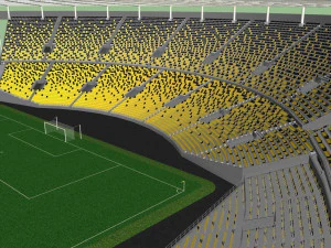 fictionald old stadium 1 - bowl with new roof 3D Model