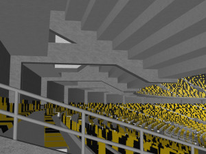 fictionald old stadium 1 - bowl with new roof 3D Model