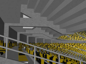 fictionald old stadium 1 - bowl with new roof 3D Model