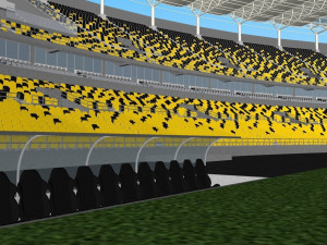 fictionald old stadium 1 - bowl with new roof 3D Model