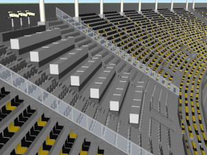 fictionald old stadium 1 - bowl with new roof 3D Model