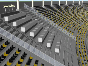 fictionald old stadium 1 - bowl with new roof 3D Model