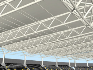 fictionald old stadium 1 - bowl with new roof 3D Model