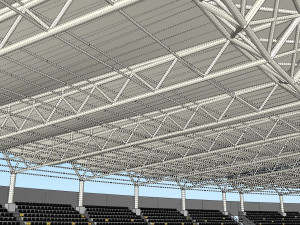 fictionald old stadium 1 - bowl with new roof 3D Model