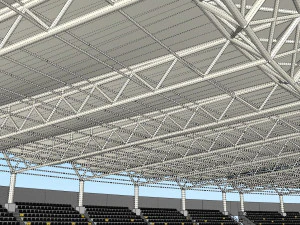 fictionald old stadium 1 - bowl with new roof 3D Model