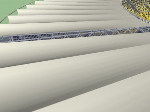 fictionald old stadium 1 - bowl with new roof 3D Model