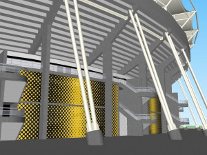 fictionald old stadium 1 - bowl with new roof 3D Model