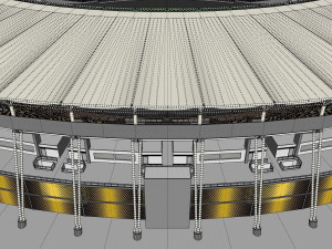 fictionald old stadium 1 - bowl with new roof 3D Model